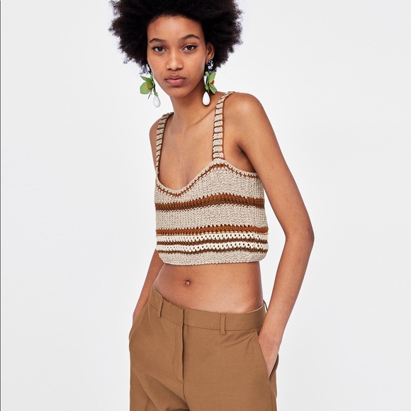 (SOLD)Zara Strappy Crochet Top - Picture 7 of 7